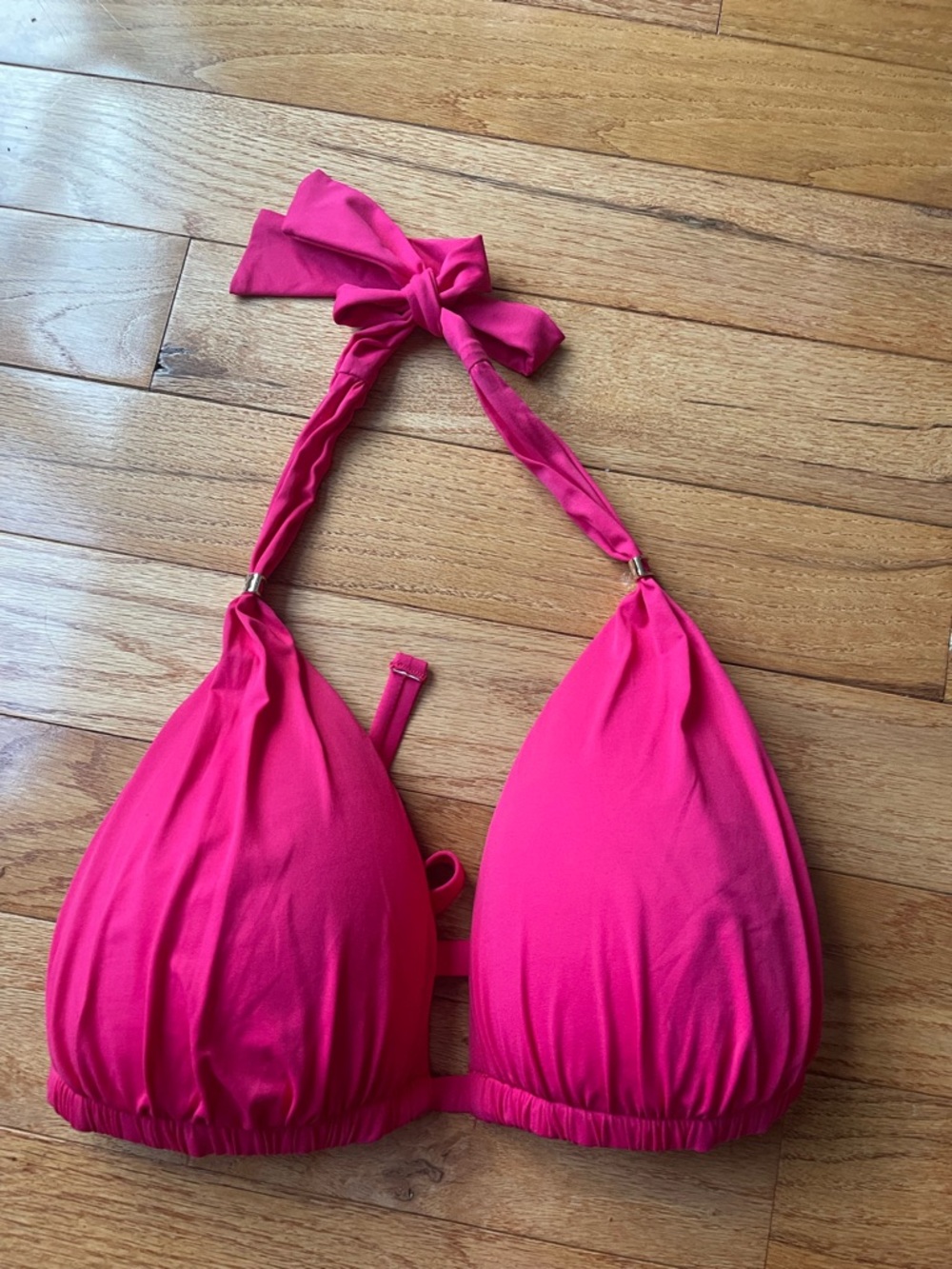 Lauren Ralph Lauren Bright Pink Halter Bikini Top